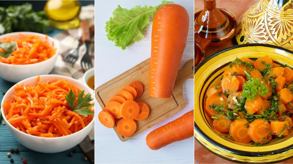 Authentic Moroccan Spiced Carrots Recipe: A Flavorful Side Dish to Elevate Your Meals 4 Moroccan carrot salad with raisins and toasted almonds, served in a traditional Moroccan bowl.