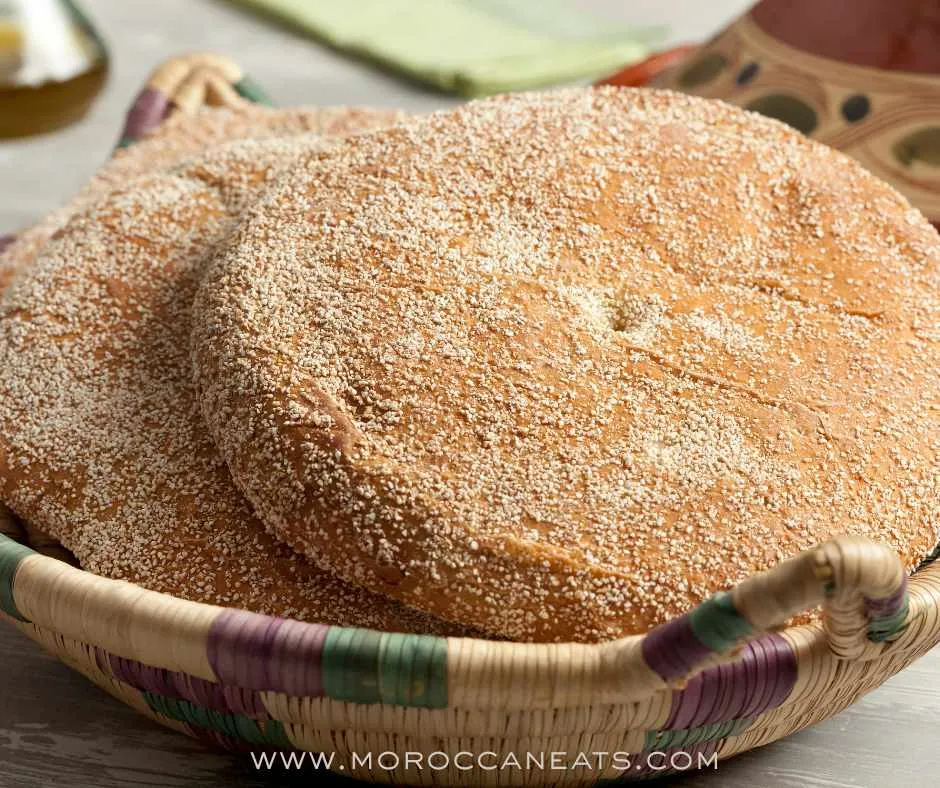 Moroccan Bread Freshly Made recipe Called Khobz 6 3 www.moroccaneats.com