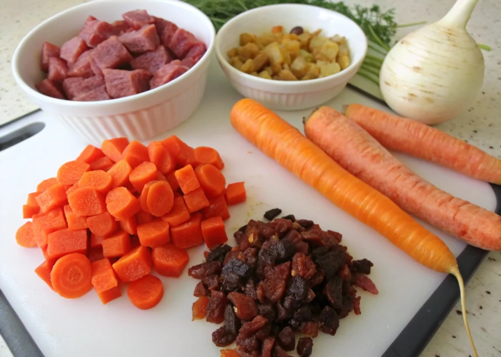 Beef and Vegetable Tagine Recipe: A Hearty Moroccan Delight 4 diced tomatoes beef broth dried apricots raisin www.moroccaneats.com