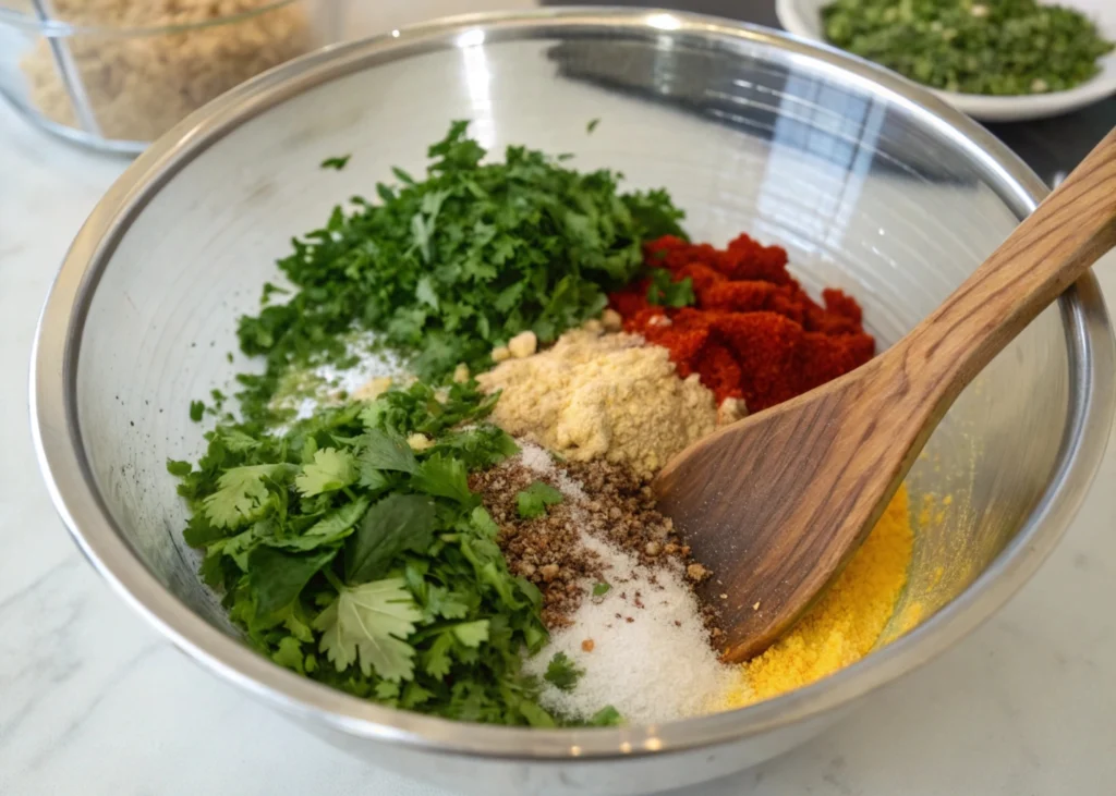 Fish Tagine with Chermoula Recipe: A Flavorful Journey to Morocco 2 in a mixing bowl combine chopped cilantro parsle www.moroccaneats.com