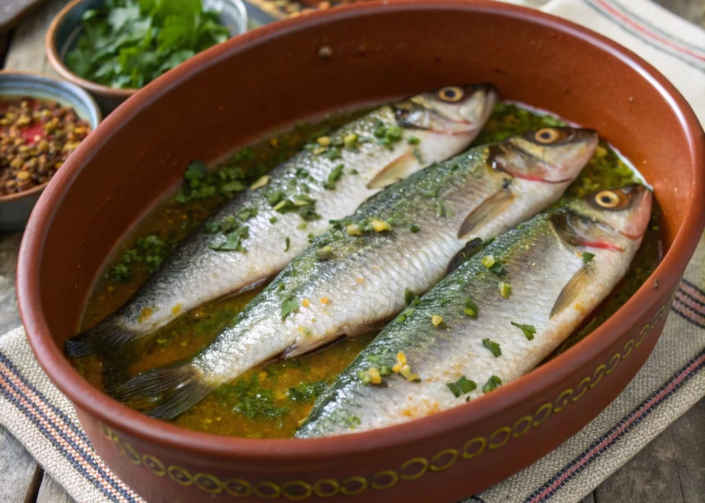 Fish Tagine with Chermoula Recipe: A Flavorful Journey to Morocco 3 place fish in a tagine dish and pour half of the c www.moroccaneats.com