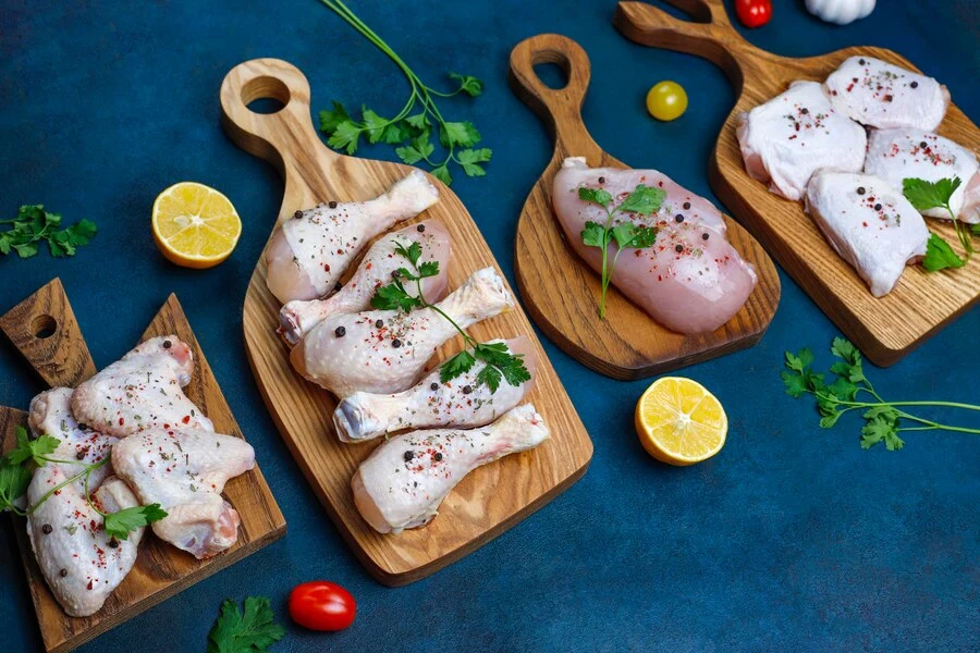 Irresistible Moroccan Chicken Brochettes Recipe 4 Key spices and ingredients for Moroccan chicken brochettes marinade with fresh chicken thighs.