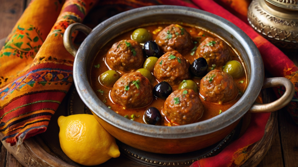 Lemon and Olive Meatball Tagine Recipe: 7 Ingredients You Need for Authentic Taste 8 Leonardo Kino XL A traditional Moroccan tagine pot with meatba 3 www.moroccaneats.com