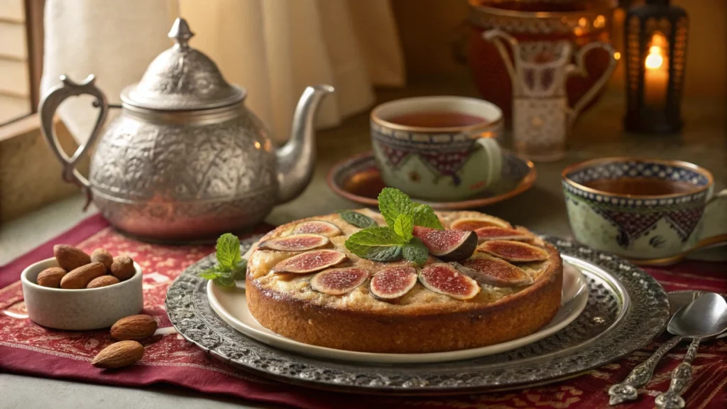 Moroccan Fig and Almond Cake Recipe: 7 Tips for the Perfect Bake 7 a moroccan tea setting with a beautifully plated f www.moroccaneats.com