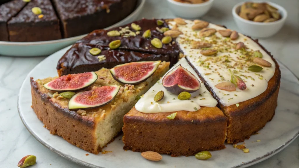 Moroccan Fig and Almond Cake Recipe: 7 Tips for the Perfect Bake 5 Moroccan fig and almond cake with various toppings.