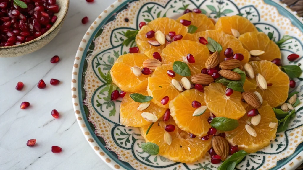 Moroccan Orange Salad: A Zesty, Irresistible Flavor Explosion 6 an overhead shot of the moroccan orange salad serv 1 www.moroccaneats.com