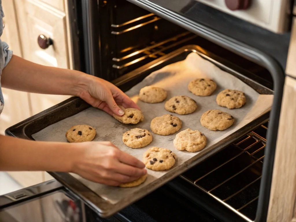 Irresistible Date and Walnut Cookies Recipe: A Classic with a Nutty Twist 6 a close up of a person adjusting a batch of cookie ezgif.com jpg to webp converter www.moroccaneats.com