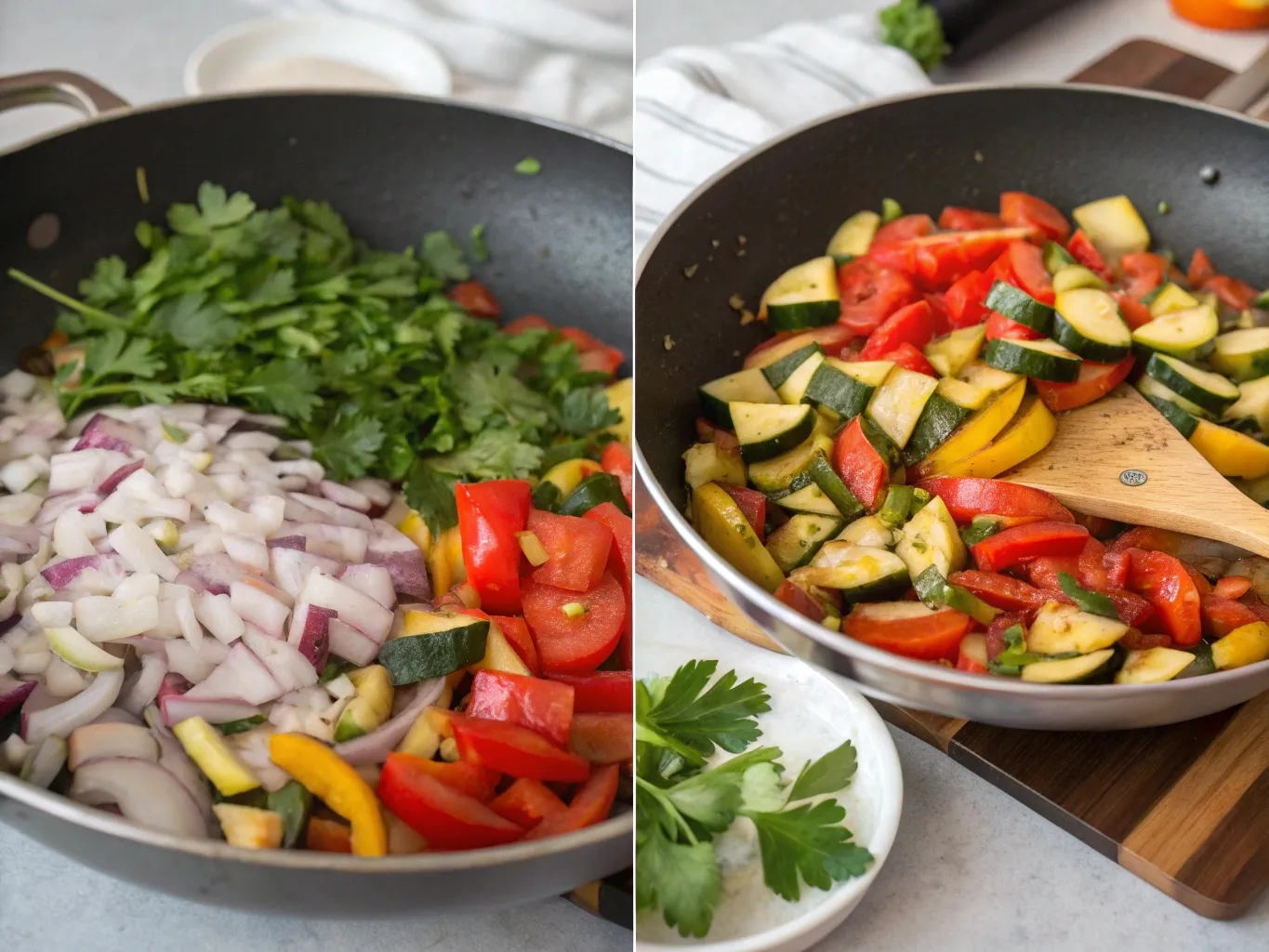 Easy Moroccan-Style Ratatouille Recipe: A Spiced Vegetable Delight 6 Step-by-step guide for making Moroccan-Style Ratatouille.