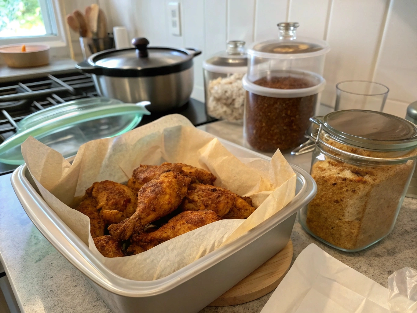 Ras el Hanout Fried Chicken: The Secret to Crispy, Flavorful Chicken 6 Storing Ras el Hanout Fried Chicken to preserve its crispy texture.