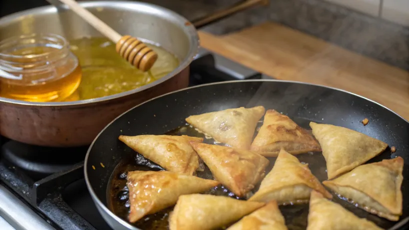 Moroccan Almond Briouat Recipe: A Sweet & Crunchy Delight 6 Step-by-step guide to making Moroccan almond briouats, from almond paste preparation to honey glazing.