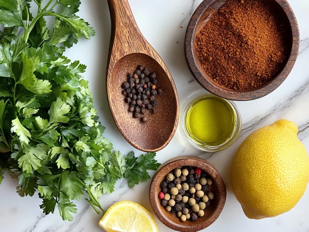 Easy Moroccan-Style Ratatouille Recipe: A Spiced Vegetable Delight 3 Moroccan spices and fresh herbs for ratatouille, including Ras el Hanout, cumin, and cilantro.