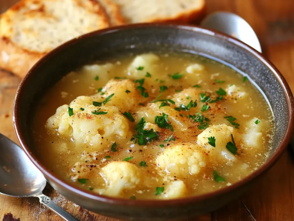Spiced Cauliflower Soup with Lentils: A Protein-Packed Comfort Food 3 u1416823846 A steaming bowl of golden spiced cauliflower soup 6f37646d 2d87 4040 8301 341bde98bbc9 1 1 www.moroccaneats.com