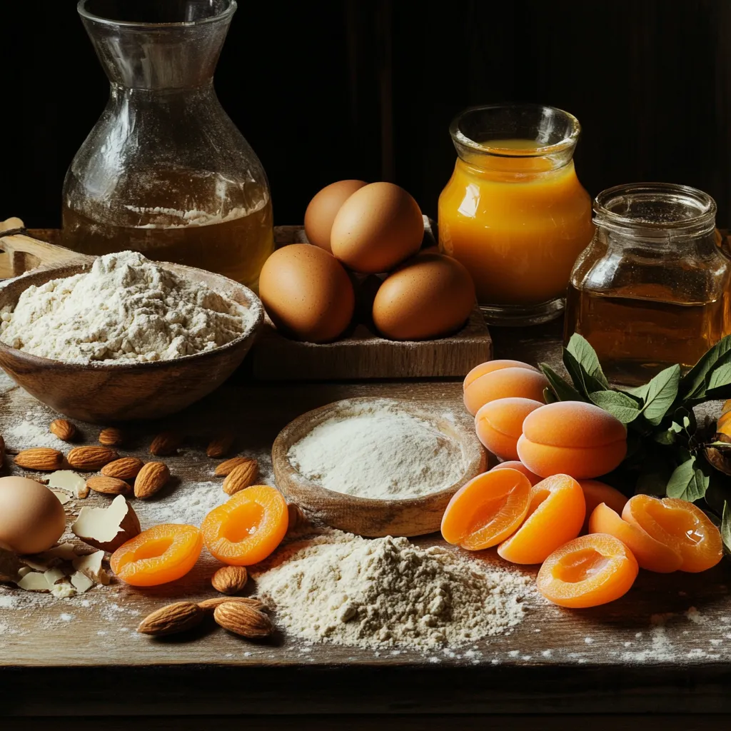 How to Make Perfect Moroccan Apricot and Almond Muffins at Home 4 Kitchen counter with ingredients for Moroccan Apricot and Almond Muffins.