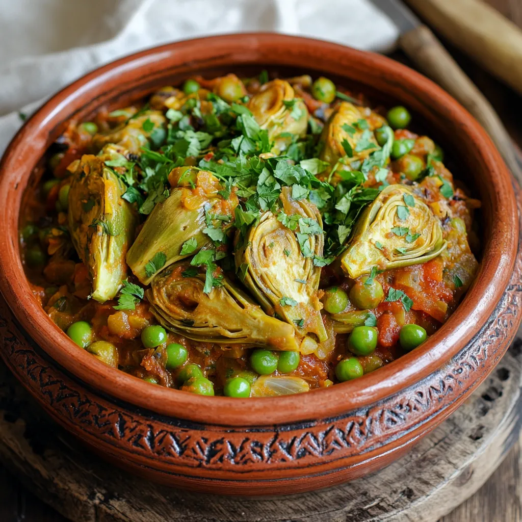 u1416823846 Moroccan Green Pea and Artichoke Tagine style r 36588f4b 68c1 477e 9891 2b4bf647003b 3 www.moroccaneats.com