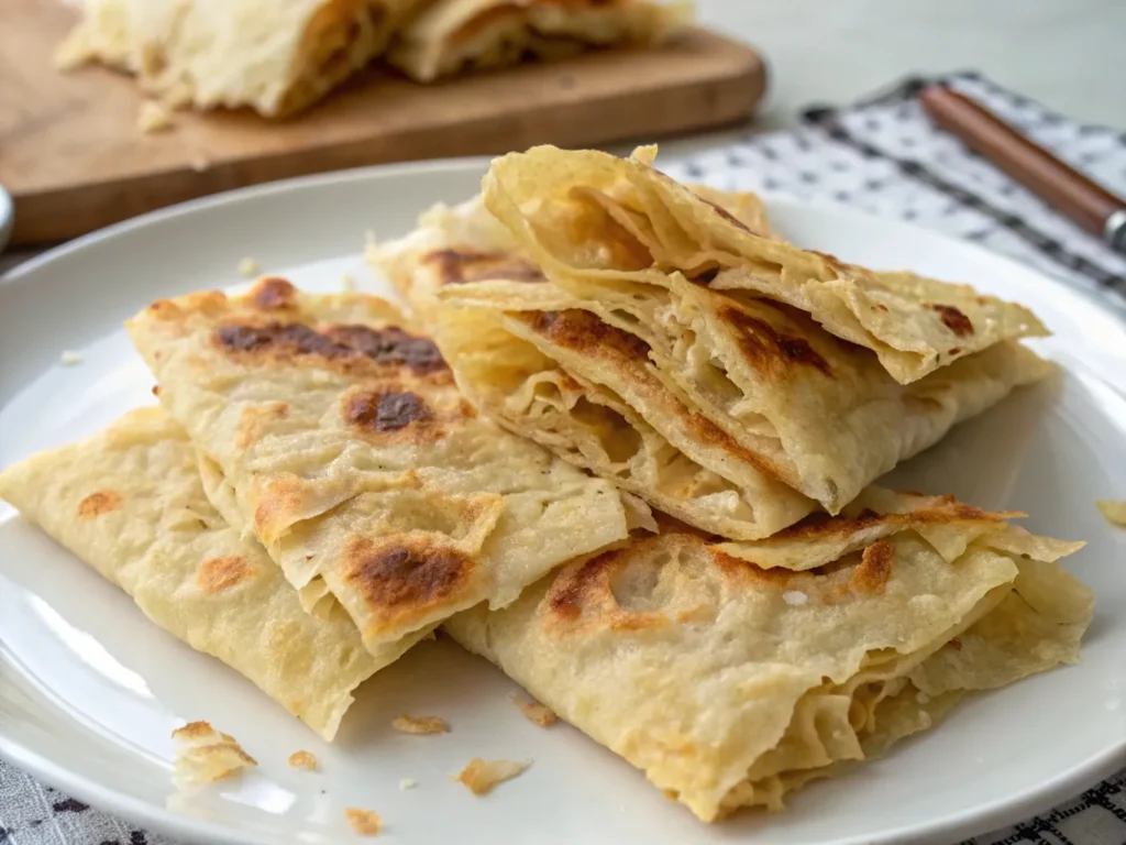 Irresistible Festive Moroccan R’fissa Recipe Delight 8 moroccan msemen shreded pieces www.moroccaneats.com