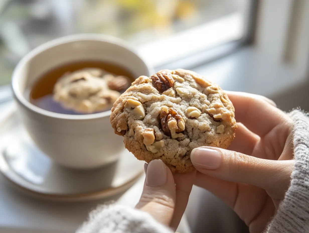 Date and Walnut Cookies with Irresistible Charm 5 u1416823846 A cozy scene of someone enjoying a date and walnu 094ed8f4 ddfd 4a95 9c75 48bc933c7225 3 www.moroccaneats.com