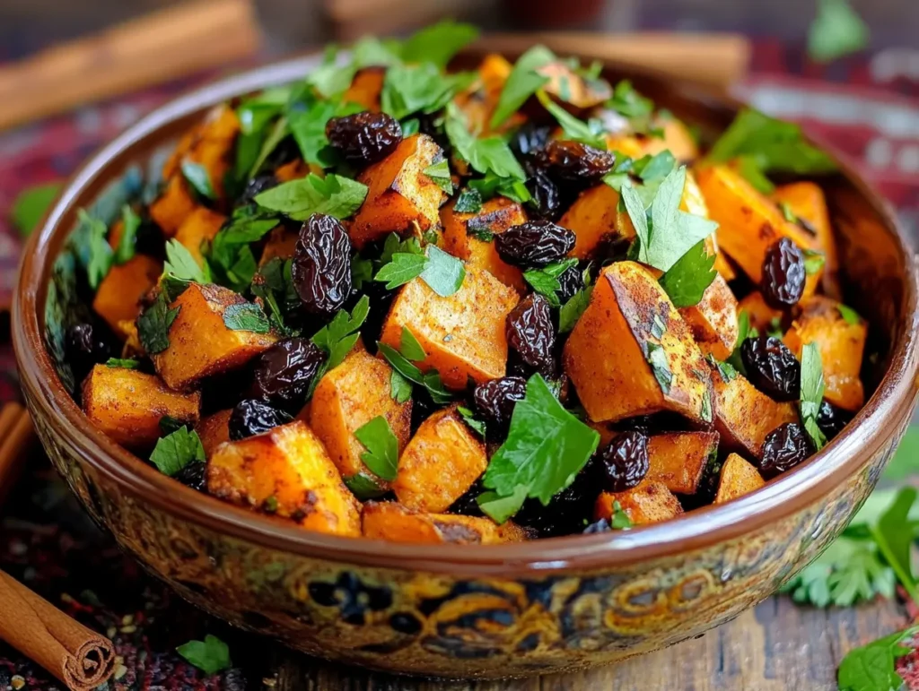 Joyfully Bold Moroccan Sweet Potato & Raisin Salad Recipe 6 u1416823846 A vibrant Moroccan sweet potato and raisin salad da028802 56a0 4c97 b615 045243f5e5f7 1 www.moroccaneats.com