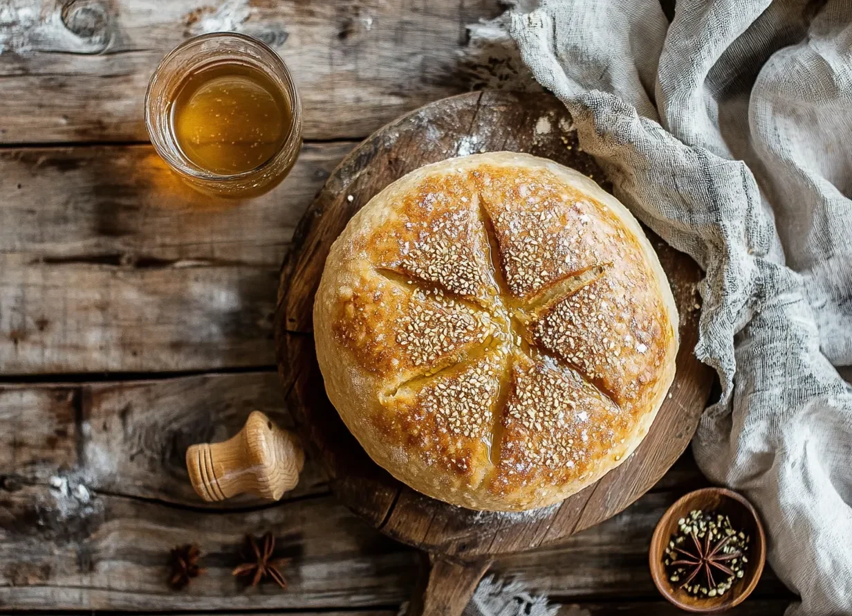 Moroccan Anise-Scented Bread: Irresistibly Delicious 2 u1416823846 A beautifully styled flat lay of freshly baked Mo 98502d7b 7a39 48df 82db 4e62984f7c93 3 e1748528338198 www.moroccaneats.com