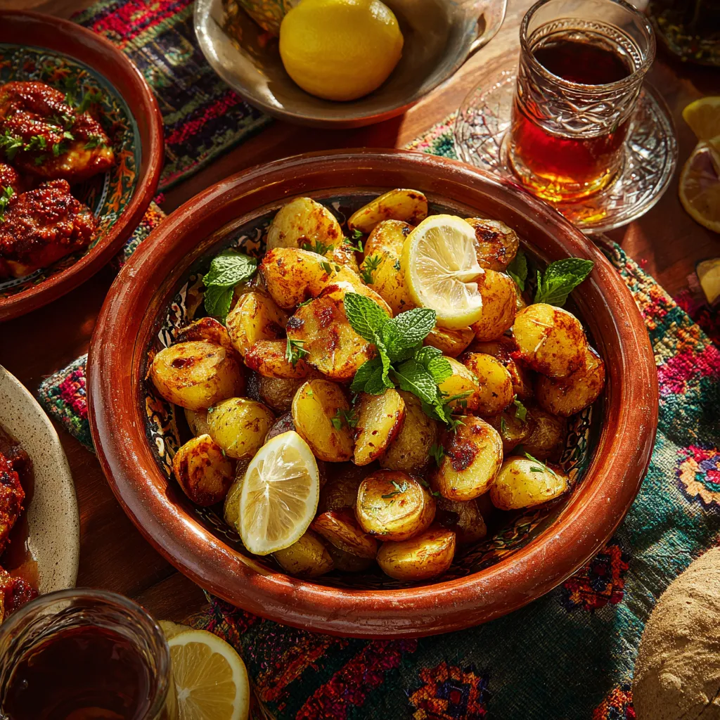 Moroccan Mint and Lemon Roasted Potatoes Perfection 5 0 0 www.moroccaneats.com