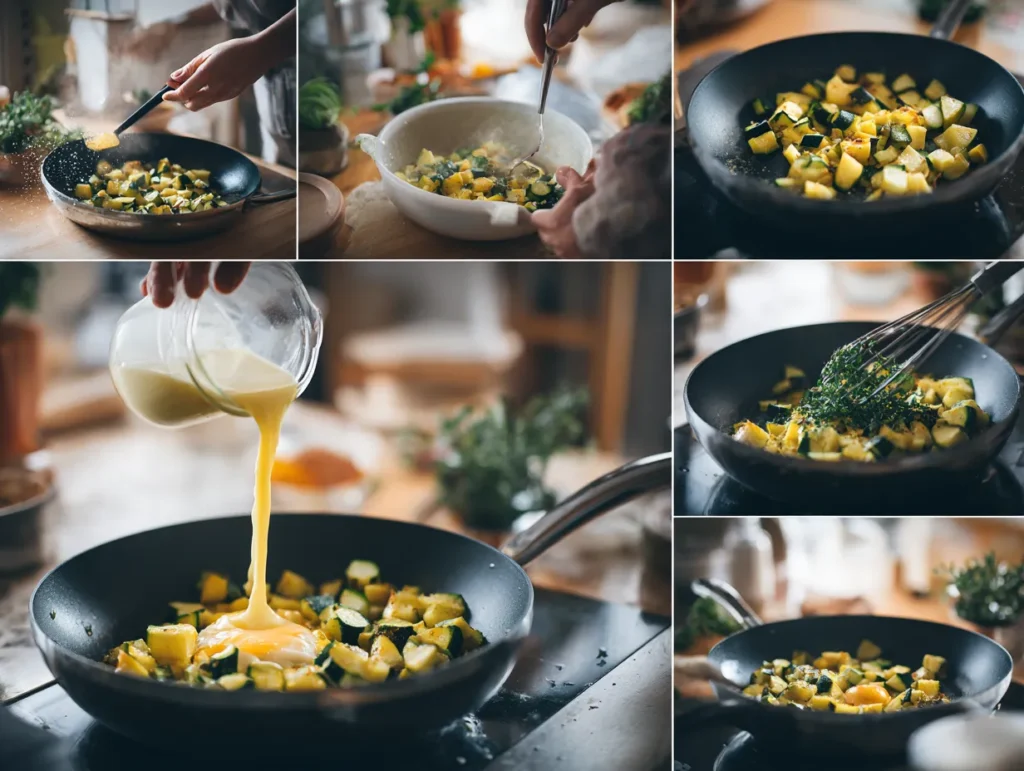 Moroccan Potato and Zucchini Omelette Made Irresistible 4 u1416823846 A step by step collage showing the process of mak ce9a4663 53ed 4c0a a8f8 4a3ae4bc67ba 0 www.moroccaneats.com