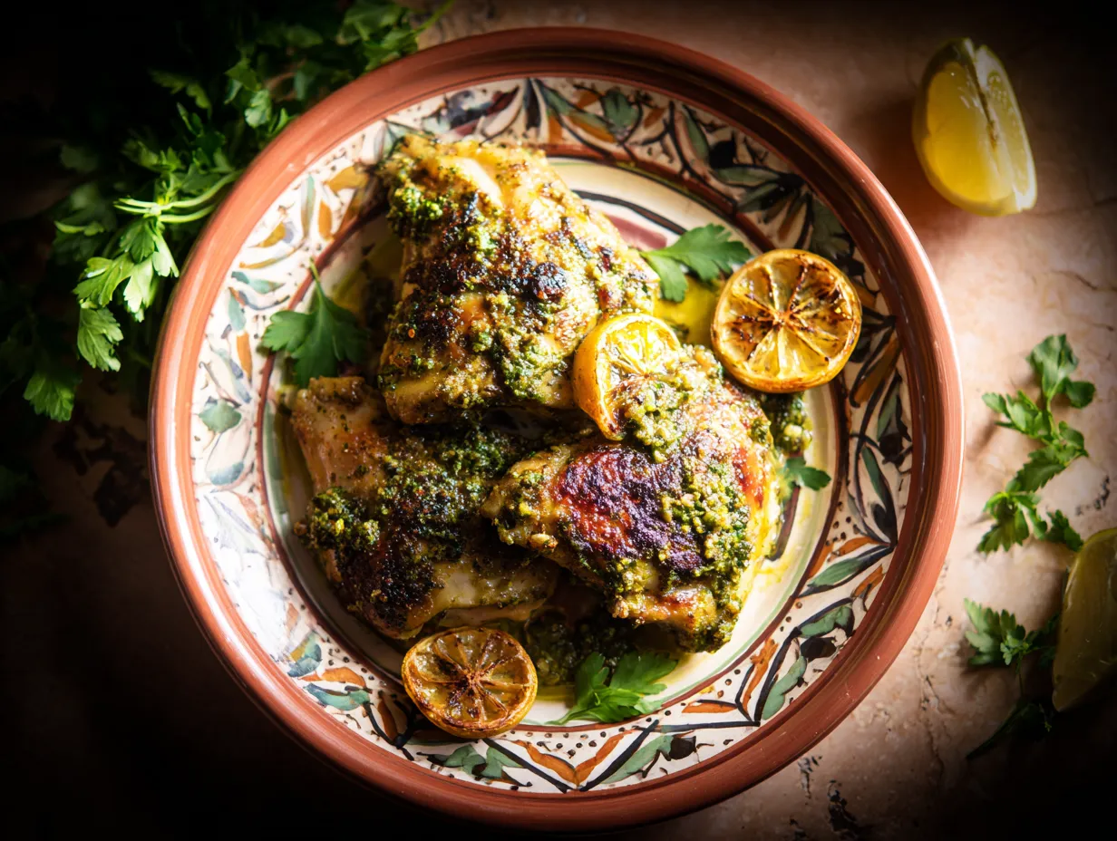 u1416823846 A beautifully plated Moroccan Chermoula Chicken d f788edff 96a6 4cee 875c 593f5894beaa 1 www.moroccaneats.com