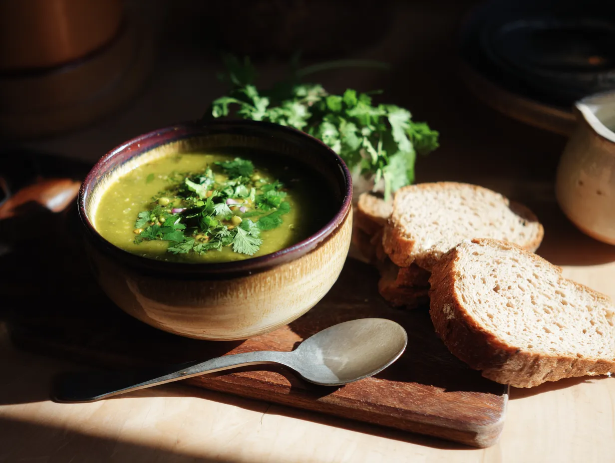 u1416823846 A vibrant bowl of Green Harira soup garnished wit ca3e7f5d 1155 483d bf55 3bd471c2352d 0 www.moroccaneats.com
