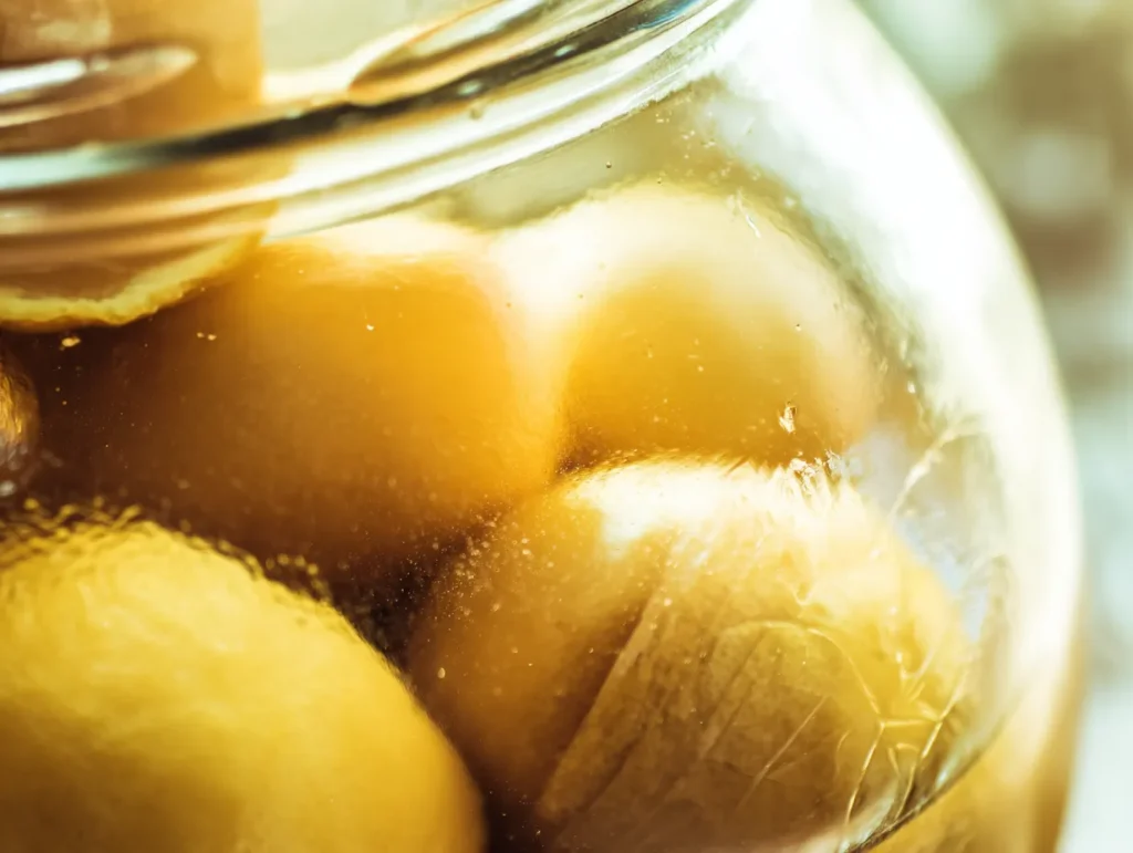 Moroccan Beldi Preserved Lemons: Ultimate Tangy Delight 4 u1416823846 A close up artistic shot of several glistening go ebd6c9d8 bf21 43e9 ab6b c73c91dd4937 1 www.moroccaneats.com