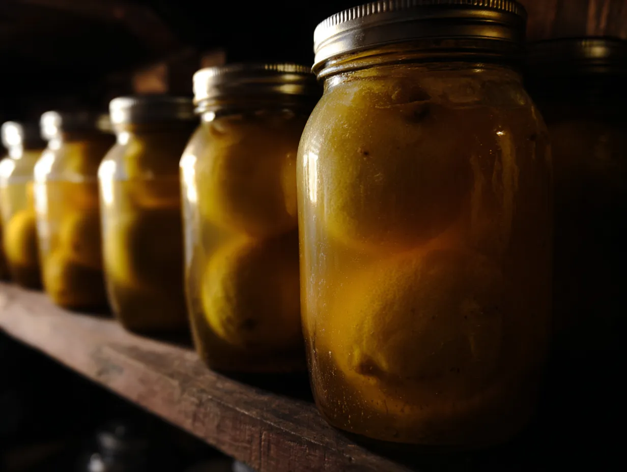 Moroccan Beldi Preserved Lemons: Ultimate Tangy Delight 10 u1416823846 A moody close up photograph of a row of several a d5c260c1 994e 4e9a 8704 7c3c449e991e 2 www.moroccaneats.com