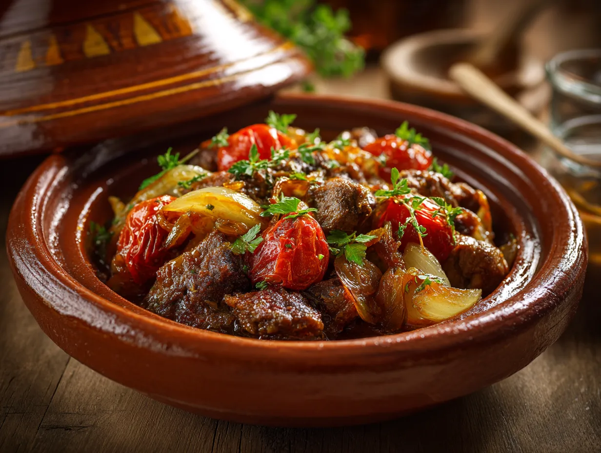 u1416823846 Traditional Moroccan lamb or beef tajine served i ec2cbbeb fbae 4978 875b 8e829014e380 0 www.moroccaneats.com