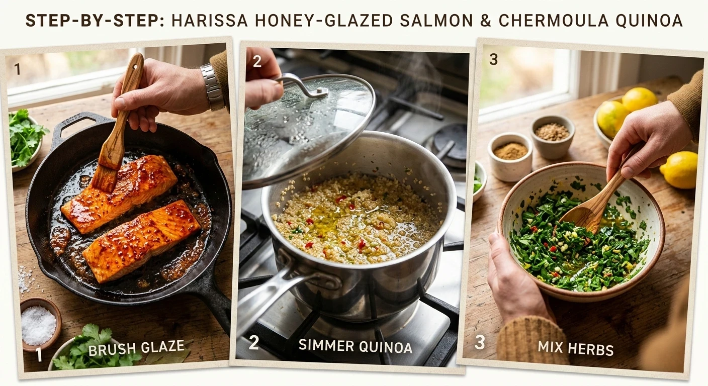 Amazing Harissa Honey-Glazed Salmon with Chermoula Quinoa 6 Gemini Generated Image n1p5x0n1p5x0n1p5 1 www.moroccaneats.com