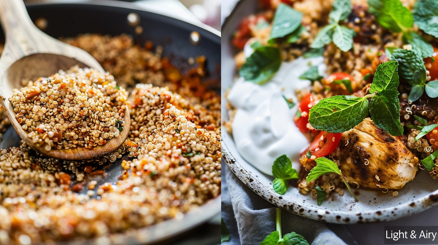 Moroccan Quinoa Chicken: An Absolute Flavor Explosion 5 u1416823846 A split screen style food photography shot. The l 40d185c4 cfbd 43e8 a2ae eb5e583e4754 1 www.moroccaneats.com