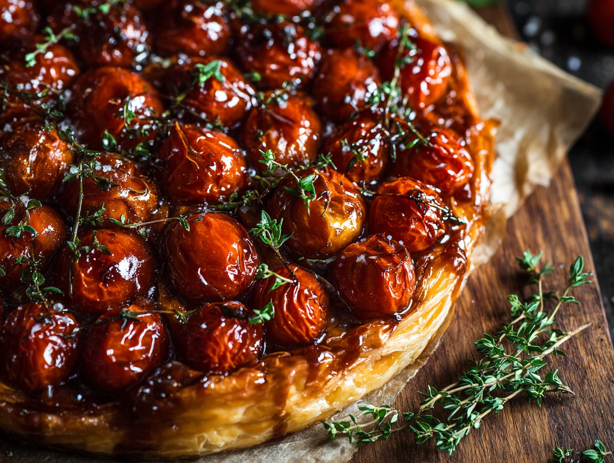 Tomato Tatin Tart : Irresistible Ultimate Delight 2 u1416823846 Close up of a perfectly baked tomato tatin tart g 4a9065c6 9aea 4310 8c74 3d09346a5486 3 www.moroccaneats.com