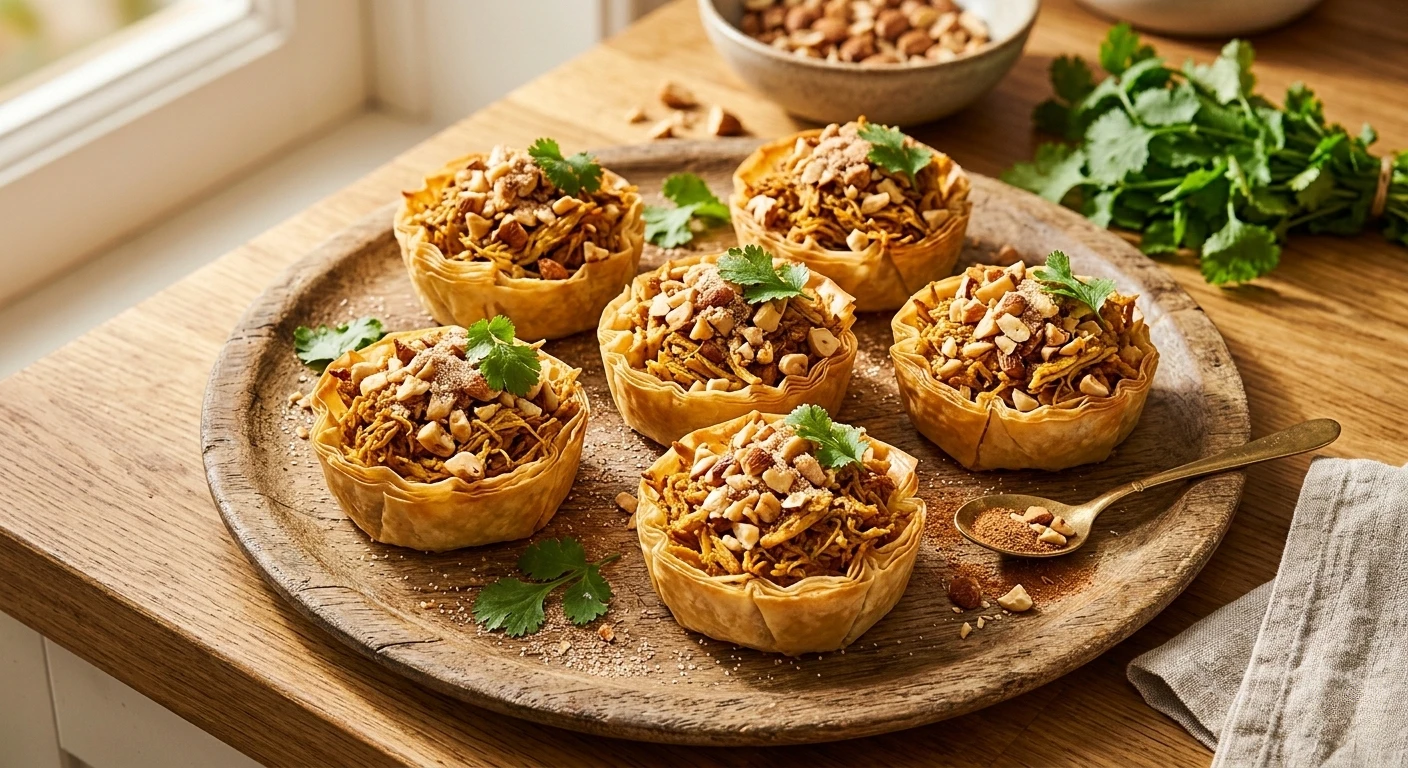 Incredible Deconstructed Chicken Pastilla Tartlets 3 Tartlets
