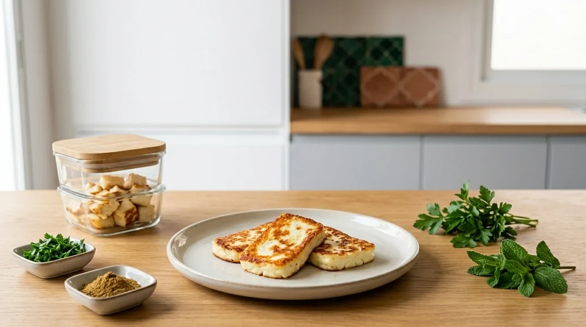 Addictive Halloumi with Chermoula & Pomegranate 3 halloumi