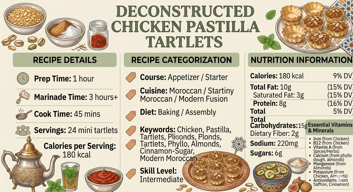 Incredible Deconstructed Chicken Pastilla Tartlets 2 Gemini Generated Image h00d7eh00d7eh00d www.moroccaneats.com