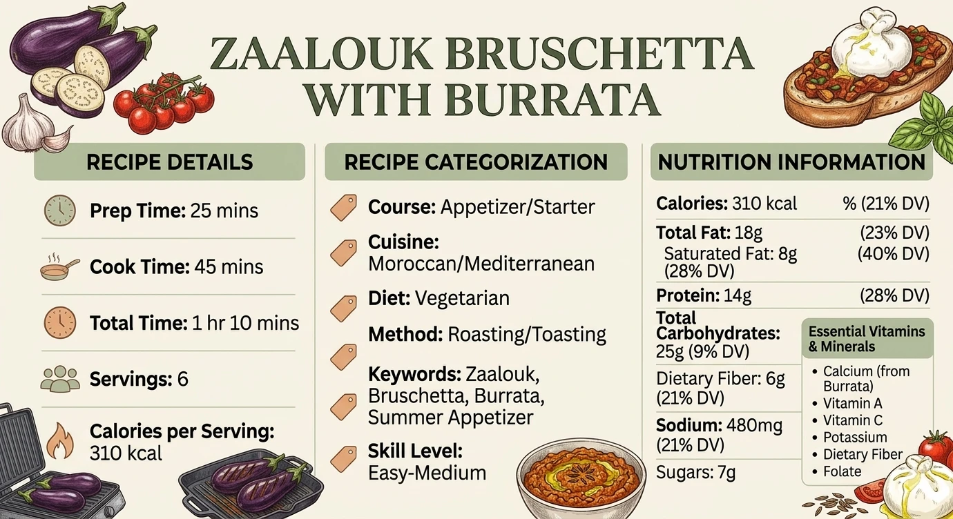 Zaalouk Bruschetta with Burrata: Stunning Flavor Fusion 2 Zaalouk Bruschetta with Burrata