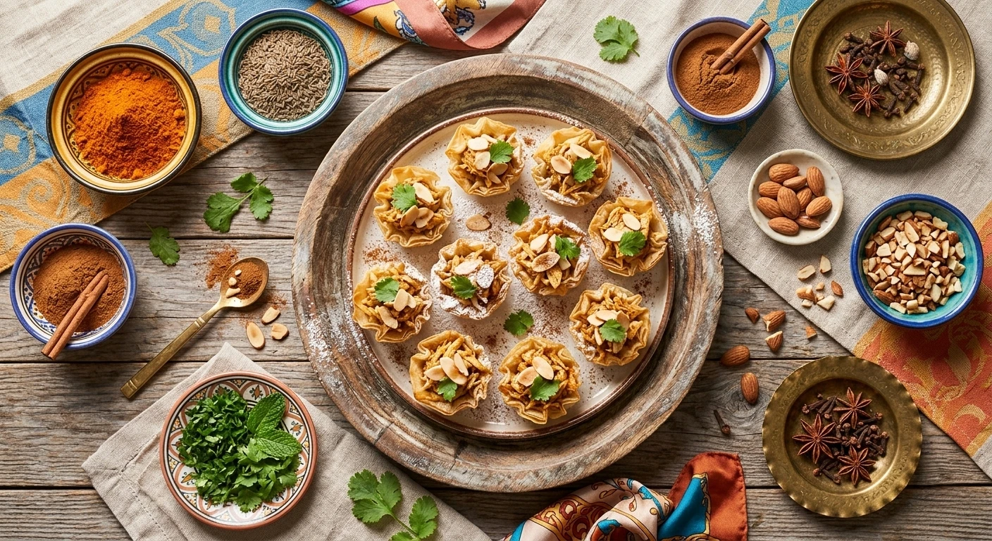 Incredible Deconstructed Chicken Pastilla Tartlets 4 Gemini Generated Image mkvc93mkvc93mkvc 1 www.moroccaneats.com