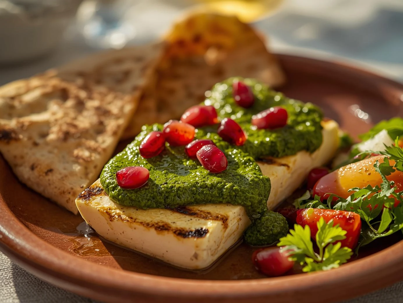 Addictive Halloumi with Chermoula & Pomegranate 7 elegent 1 www.moroccaneats.com