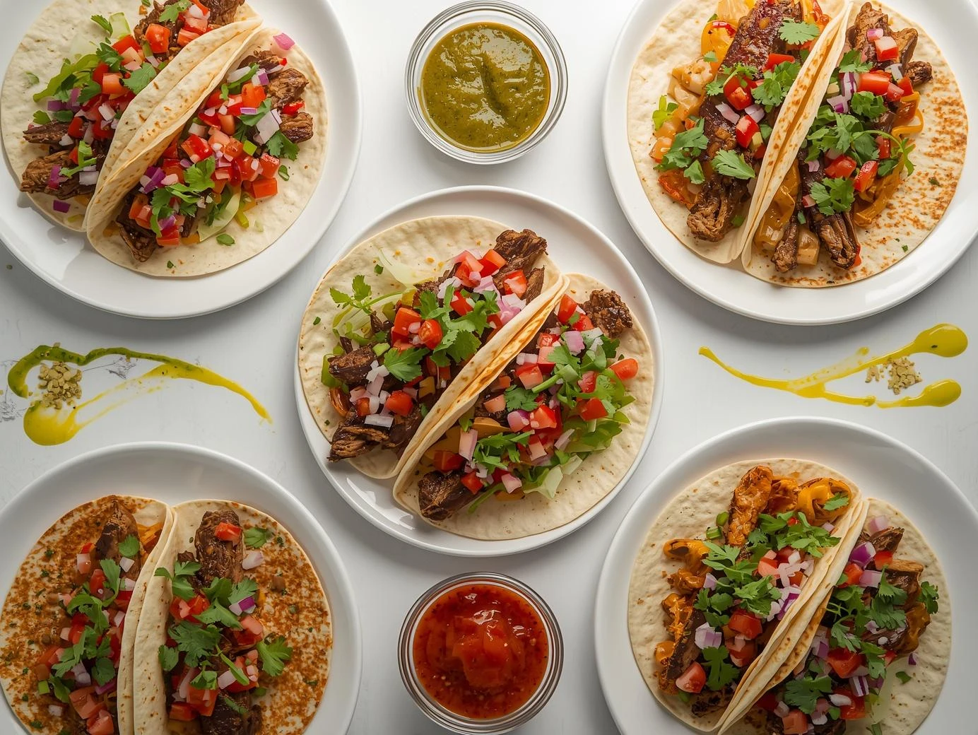 Msemen Tacos with Spiced Chicken: Best Street Treat 7 en tacos with differe www.moroccaneats.com
