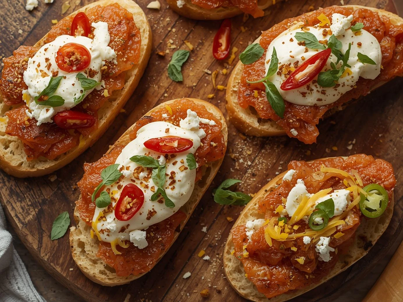 Zaalouk Bruschetta with Burrata: Stunning Flavor Fusion 6 mmmmm www.moroccaneats.com