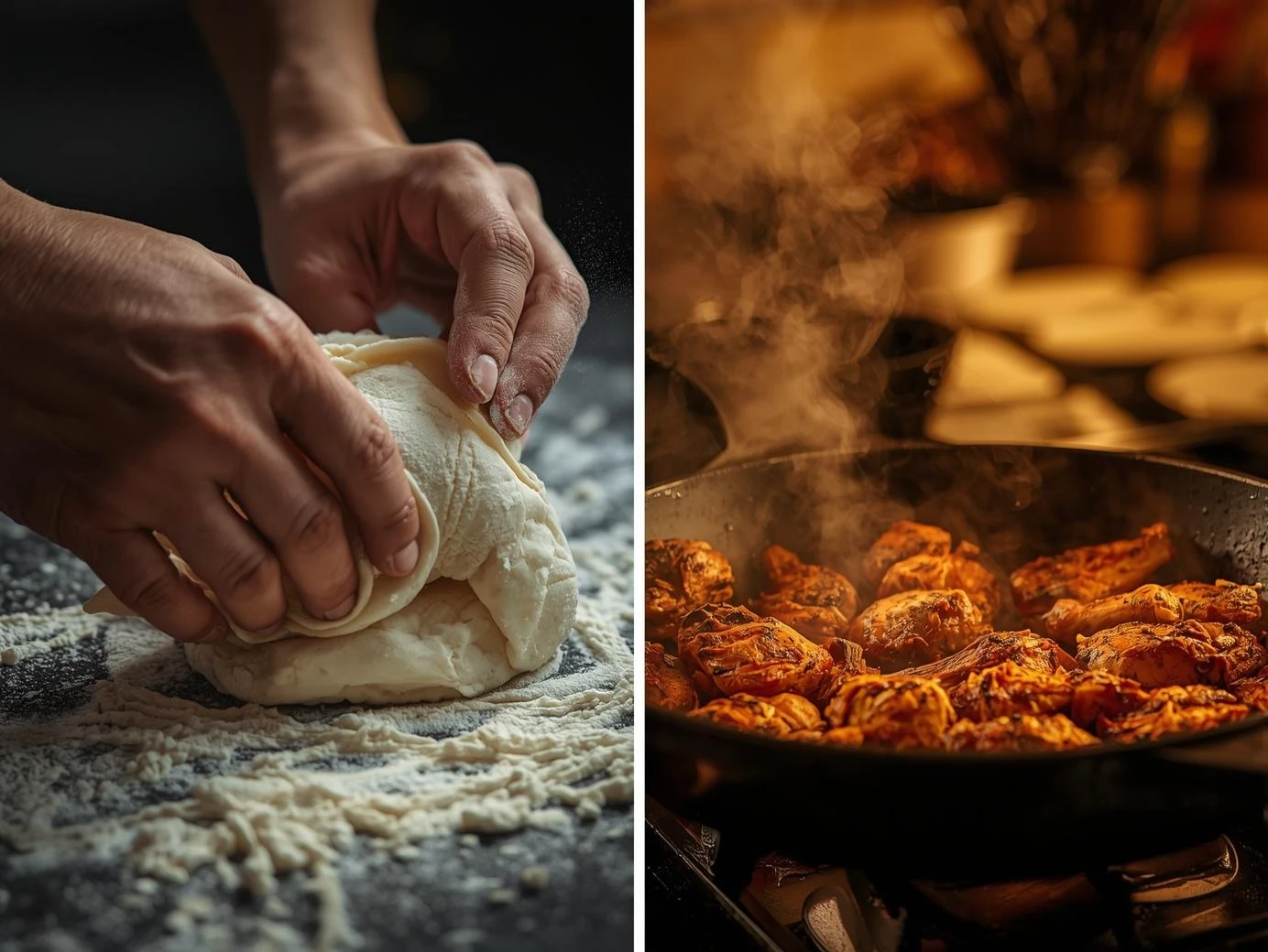 Msemen Tacos with Spiced Chicken: Best Street Treat 6 step www.moroccaneats.com