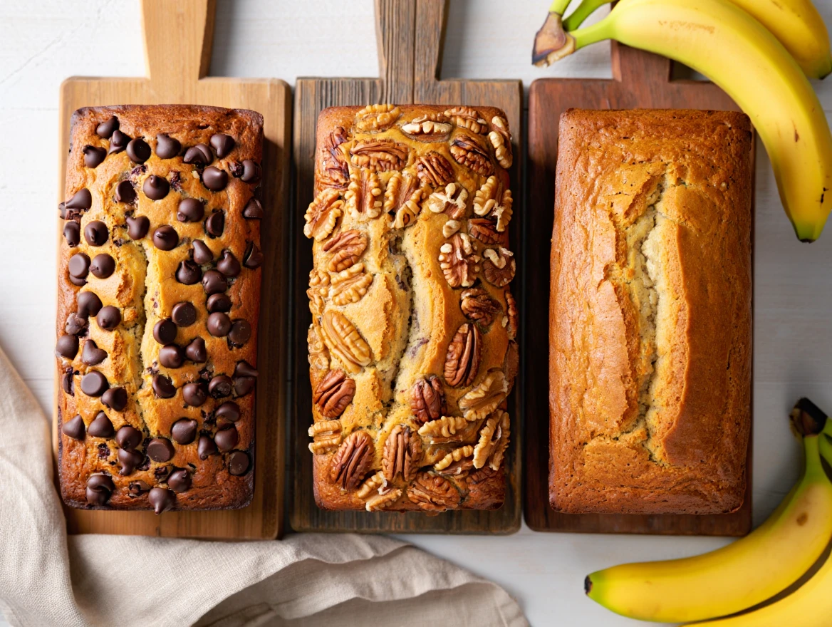 Banana Bread Trio Top Down Version 1 www.moroccaneats.com