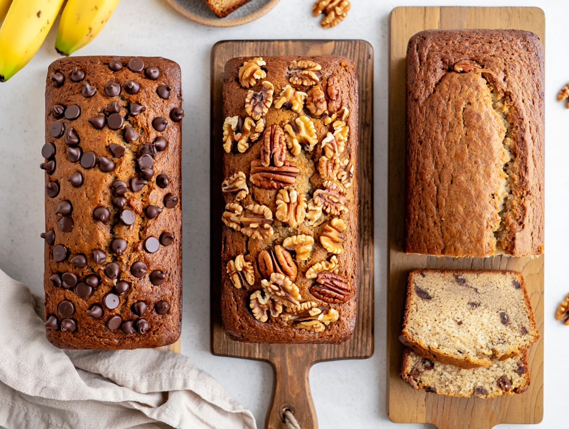 Banana Bread Trio Top Down Version 2 www.moroccaneats.com