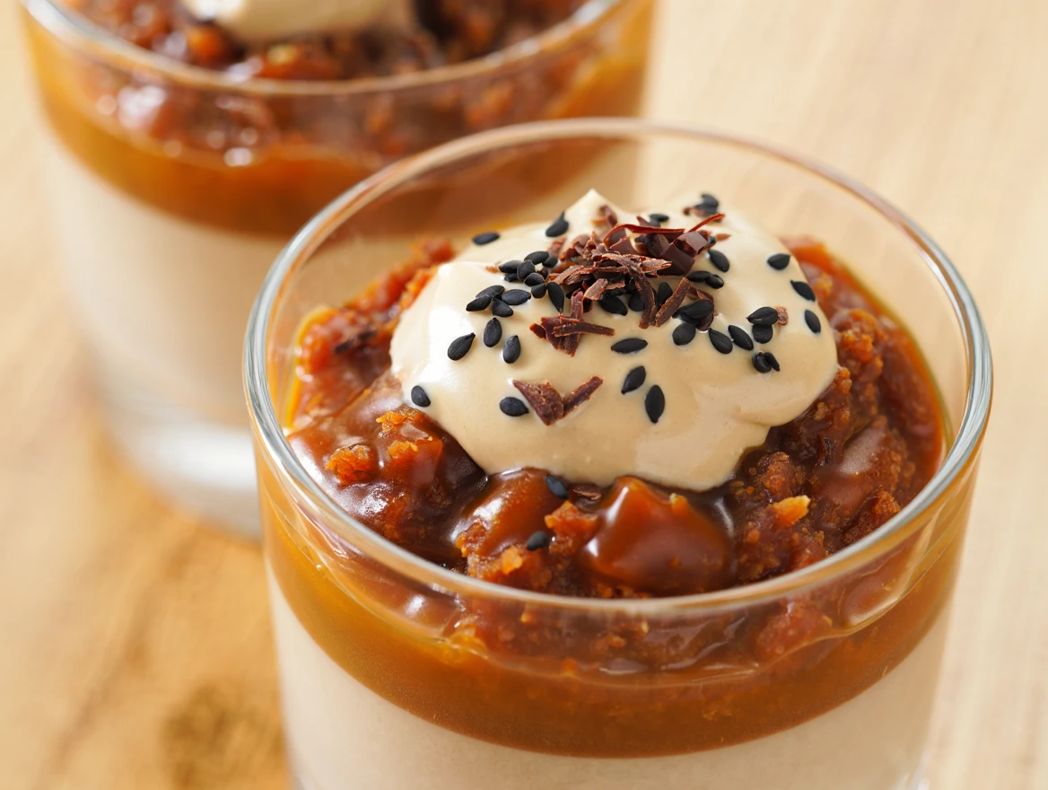 Healthy Date & Sesame Cream Cups That Taste Divine 3 Date Sesame Cream Cups Version 1 www.moroccaneats.com