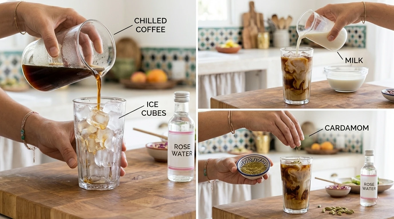 Moroccan Iced Coffee with Cardamom & Rose Ultimate Refreshment 6 Gemini Generated Image duwje6duwje6duwj 1 www.moroccaneats.com