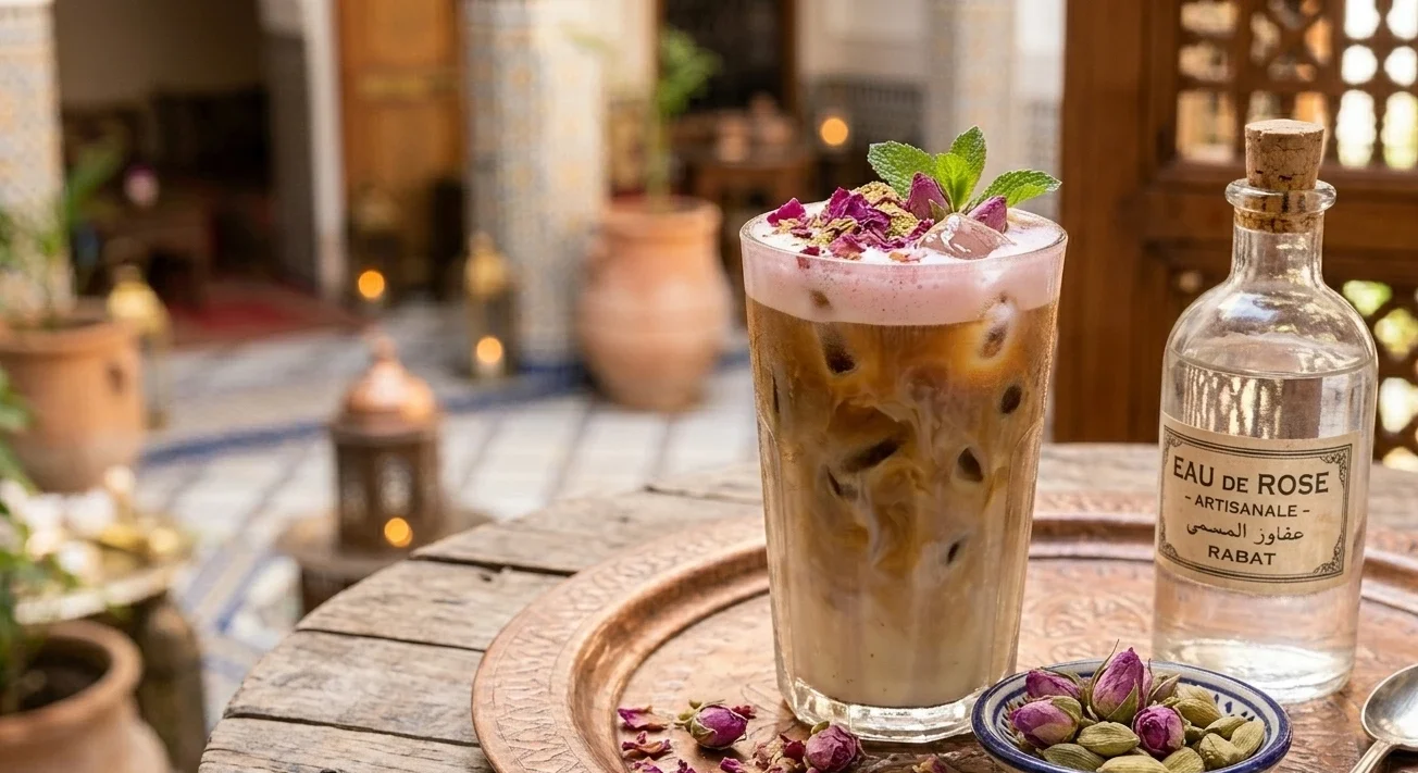 Moroccan Iced Coffee with Cardamom & Rose Ultimate Refreshment 3 Gemini Generated Image ywggqnywggqnywgg edited www.moroccaneats.com