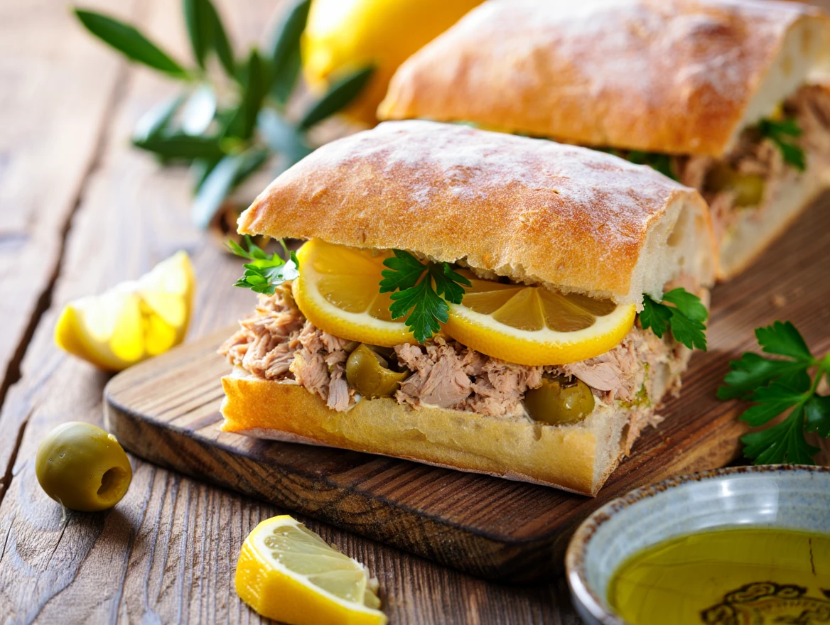 Mediterranean Tuna Ciabatta Picnic Version 1 www.moroccaneats.com