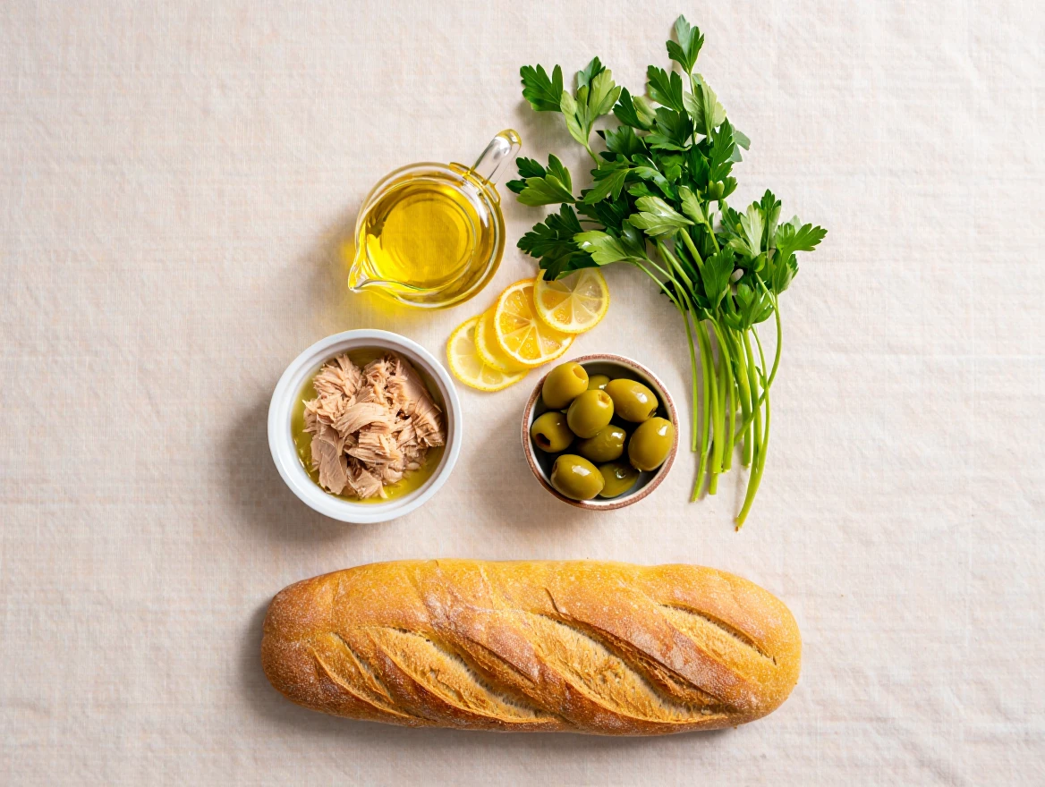 Tuna, Olive & Preserved Lemon Sandwich That Tastes Incredible 4 Mediterranean Tuna Sandwich Ingredients Versio 1 www.moroccaneats.com