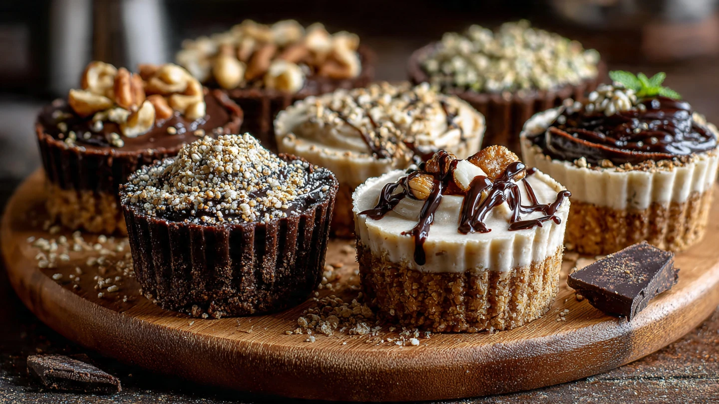 Healthy Date & Sesame Cream Cups That Taste Divine 7 close up of multiple variations of date and sesame www.moroccaneats.com