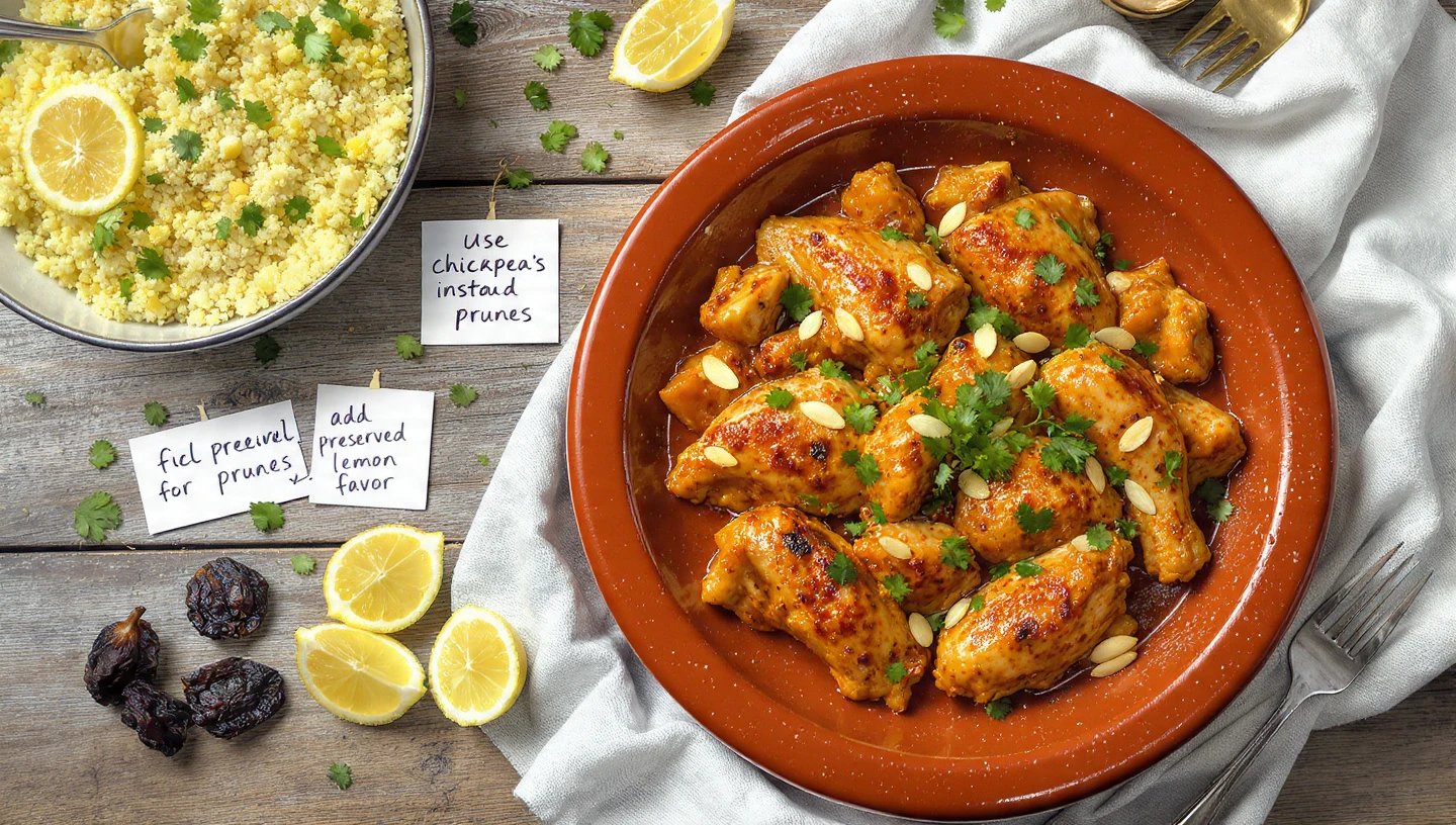 creative flat lay of moroccan chicken tagine varia www.moroccaneats.com